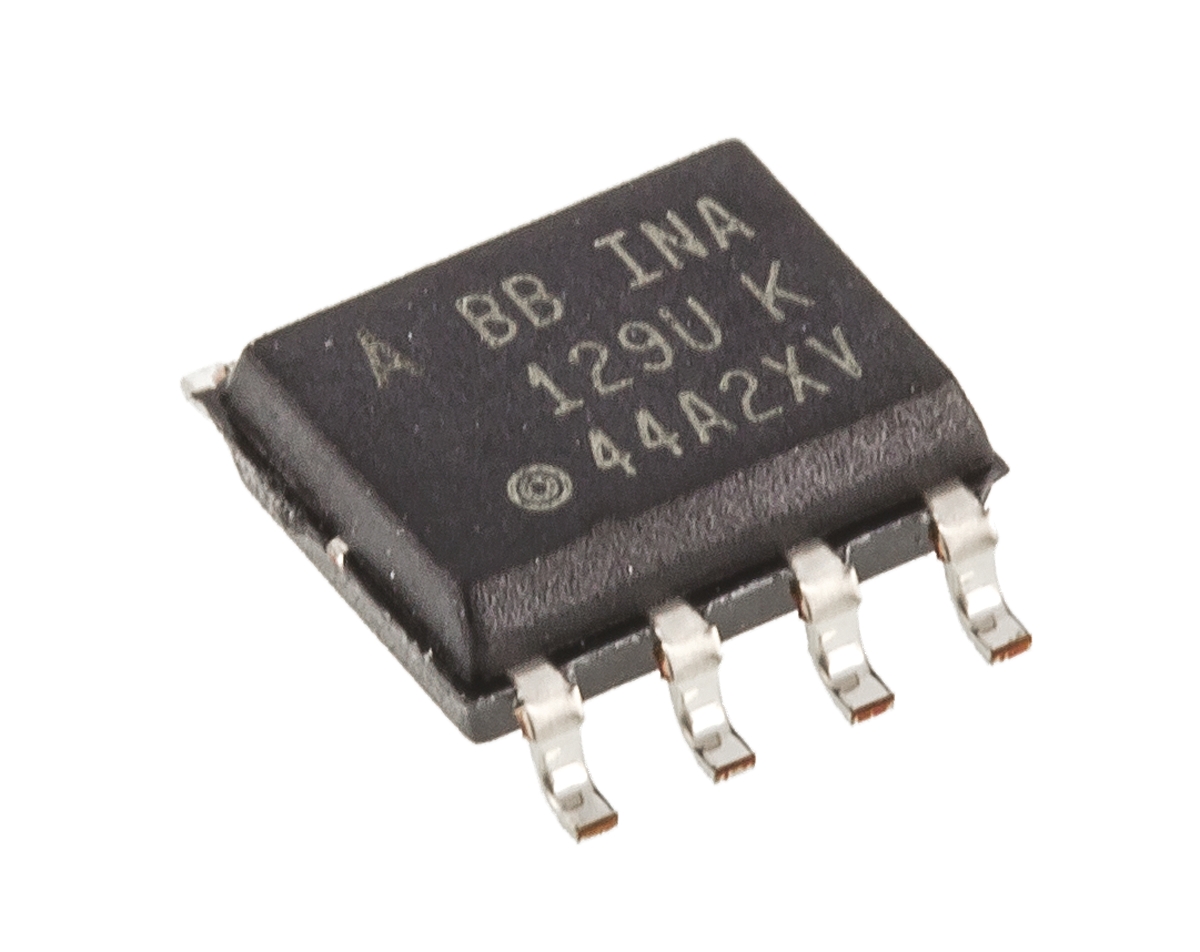 INA129UA Texas Instruments, Instrumentation Amplifier, 125μV Offset 1.3MHz, 8-Pin SOIC