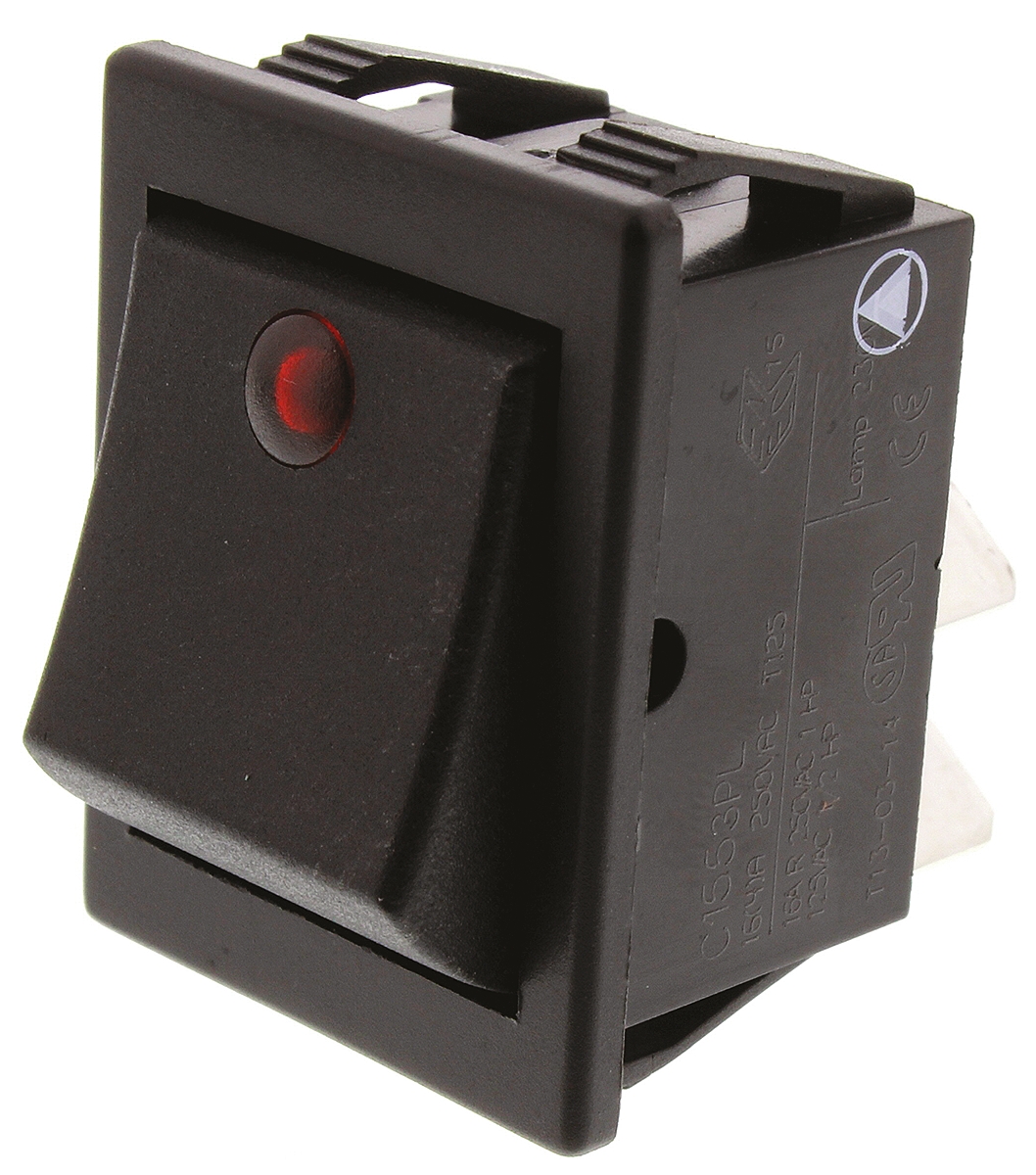 Arcolectric (Bulgin) Ltd DPST, On-Off Rocker Switch Panel Mount