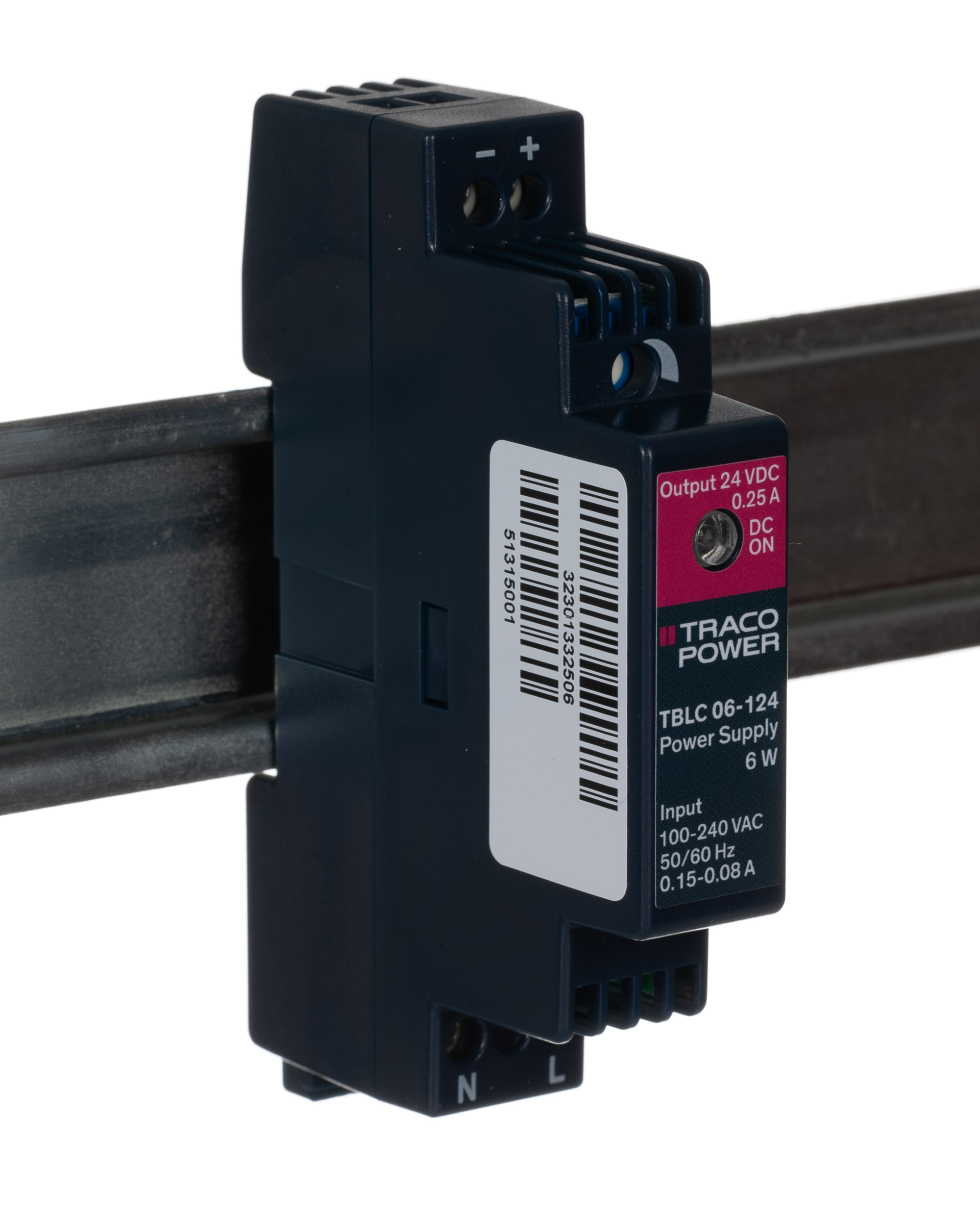 TRACOPOWER TBLC 06 Switched Mode DIN Rail Power Supply, 85 → 264V ac ac Input, 24V dc dc Output, 250mA Output, 6W
