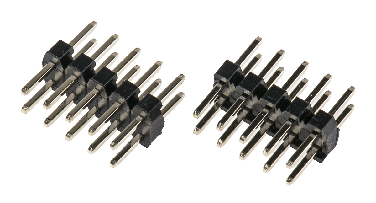 HARWIN M22 Series Straight Through Hole Pin Header, 10 Contact(s), 2 mm Pitch, 2 Row, Unshrouded