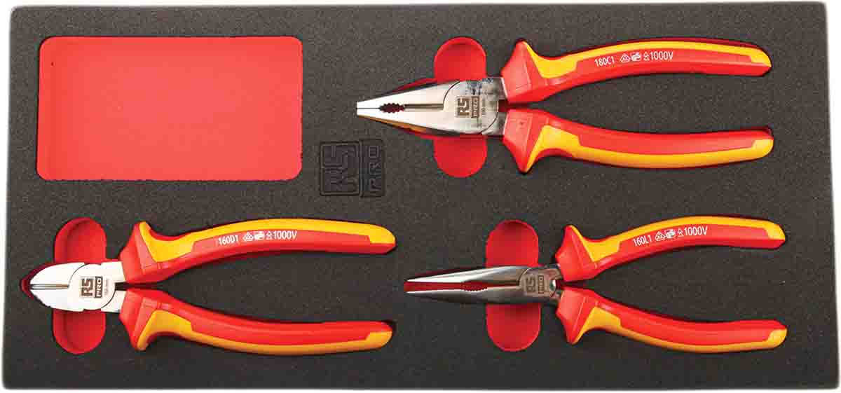 RS PRO 3-Piece Plier Set, 250 mm Overall
