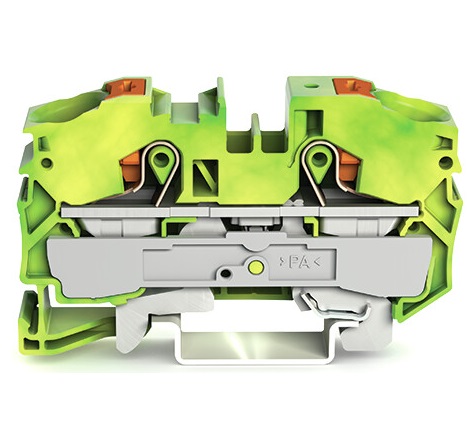 WAGO2216-1207 TOPJOB S, 2216 Series Earth Terminal Block, 16mm², Single-Level, Push-In Cage Clamp Termination, ATEX,