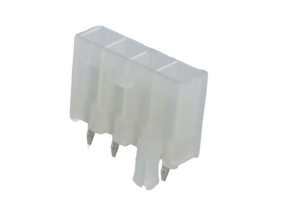 Molex Mini-Fit Jr Series Straight Through Hole PCB Header, 4 Contact(s), 4.2 mm Pitch, 1 Row, Shrouded