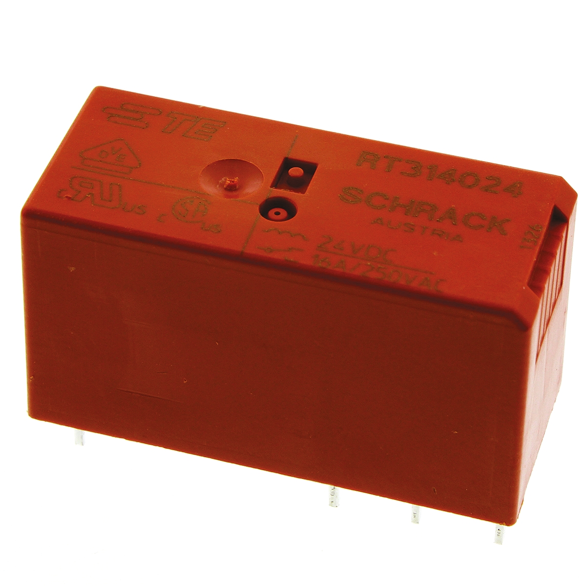 TE Connectivity PCB Mount Power Relay, 24V dc Coil, 16A Switching Current, SPDT