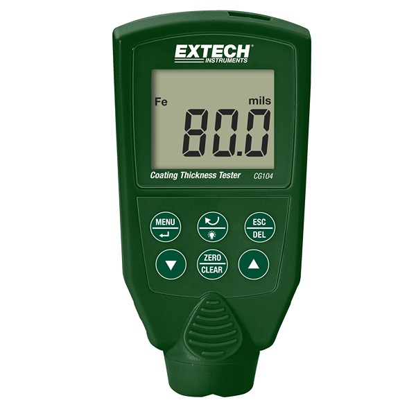 Extech CG104 Thickness Gauge, 0μm - 2000μm, ±10 Accuracy, 1 μm Resolution, Backlit LCD, LED Display