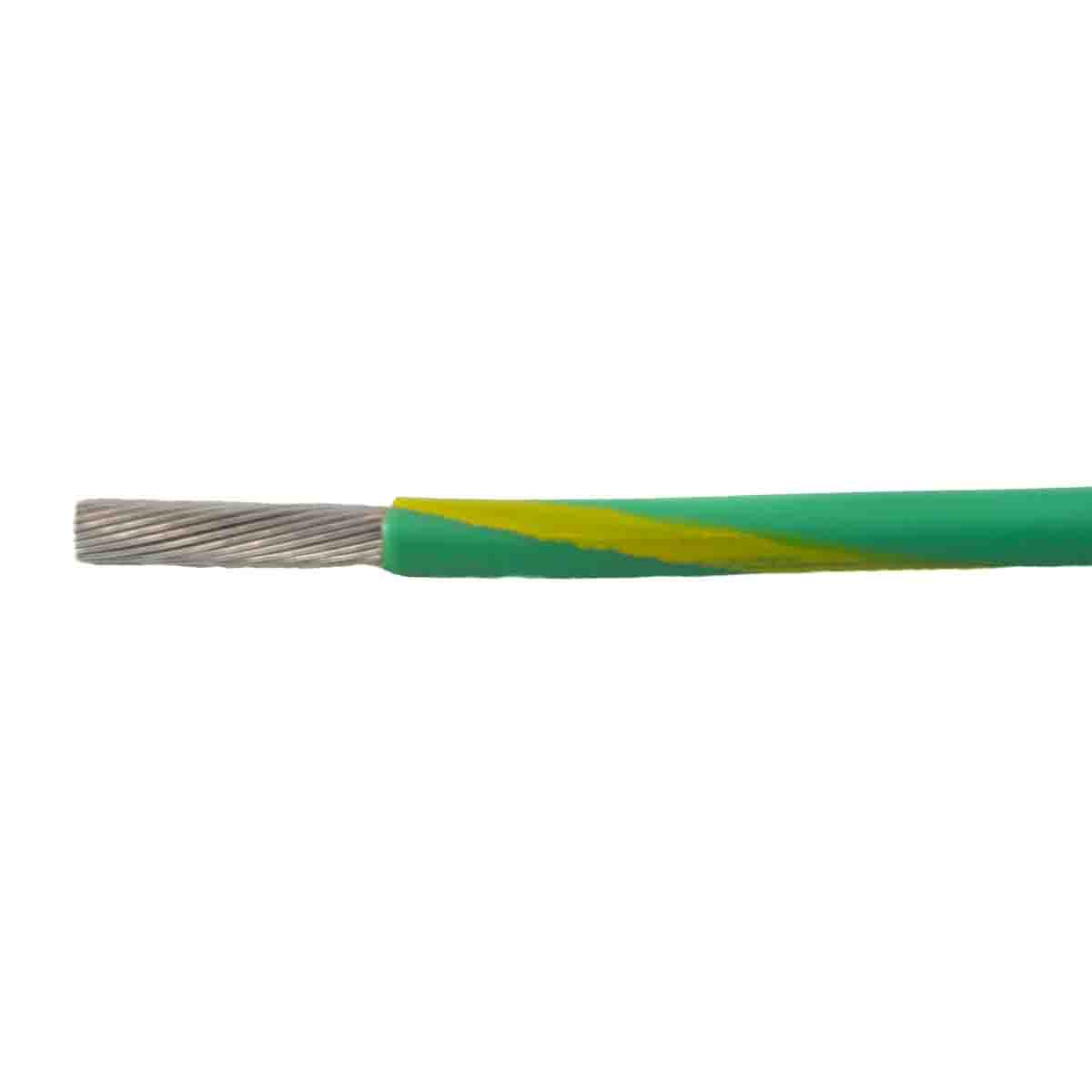 Alpha Wire Ecogen Ecowire Metric Series Green/Yellow 0.25 mm² Hook Up Wire, 24 AWG, 32/0.10 mm², 50m, Polyphenylene