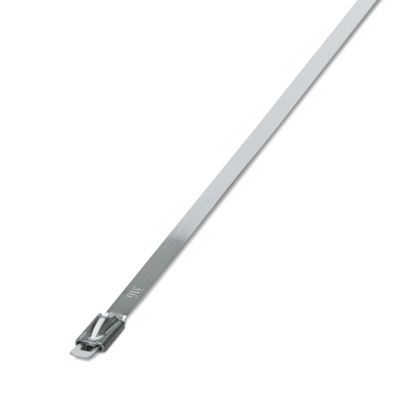 Phoenix Contact Cable Ties, Steel Strip, 259mm x 4.6 mm, Silver Stainless Steel, Pk-100