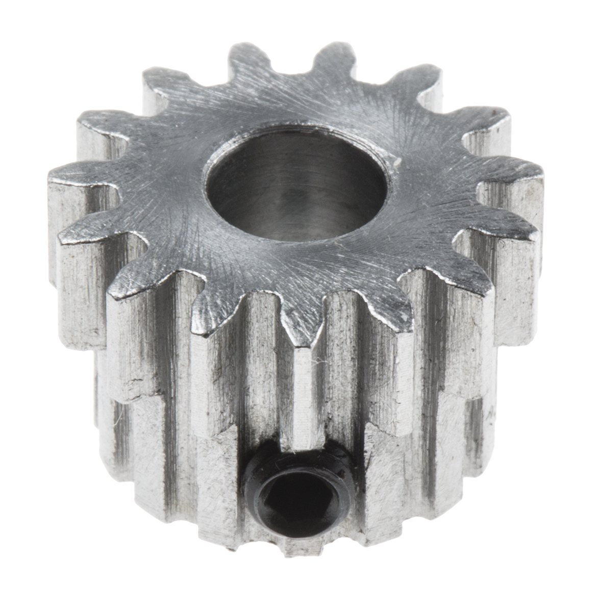 RS PRO Steel 15 Teeth Spur Gear, 1 Module, 6mm Bore Diam, 15mm Pitch Diam, 14mm Hub Diam