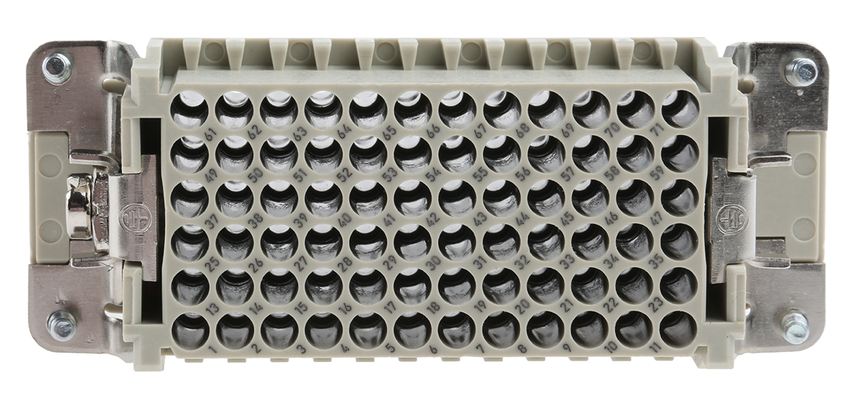 HARTING Heavy Duty Power Connector Insert, 10A, Female, Han DD Series, 72 Contacts