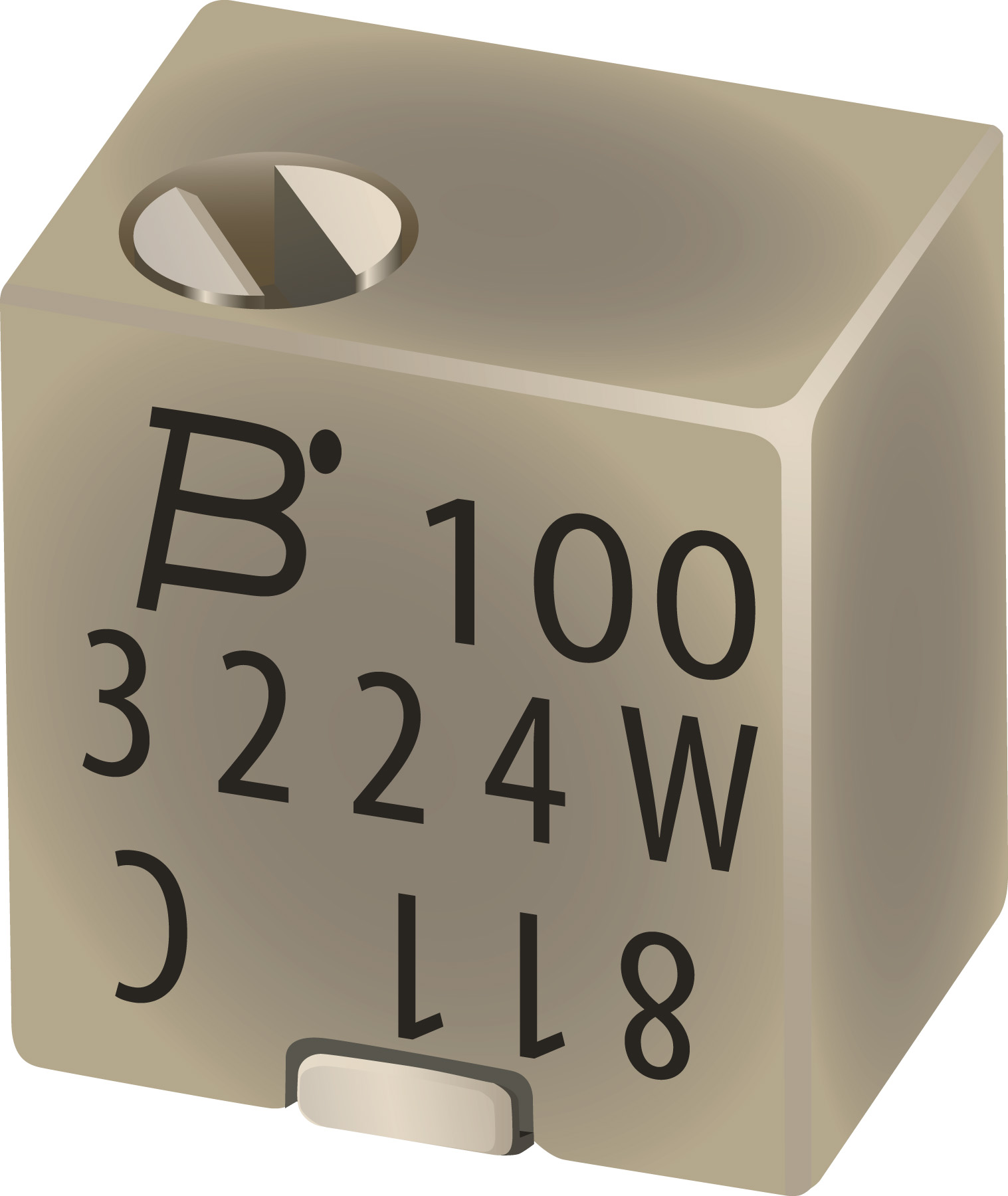 SMD Trimmer Potentiometer 0.25W Side Adjust Bourns, 3224