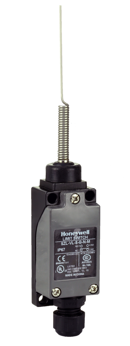 Honeywell SZL-VL Series Cats Whisker Limit Switch, NO/NC, IP67, SPDT, Metal Housing, 380V ac Max, 10A Max