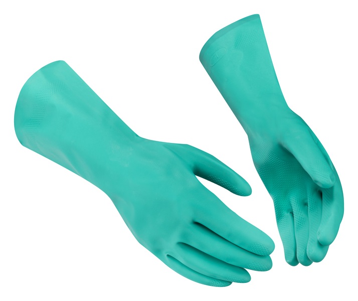 GUIDE GLOVES GUIDE 4038 Green Nitrile Work Gloves, Size 7, Nitrile Coating