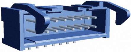 TE Connectivity AMP-LATCH Series Right Angle Through Hole PCB Header, 6 Contact(s), 2.54 mm Pitch, 2 Row, Shrouded