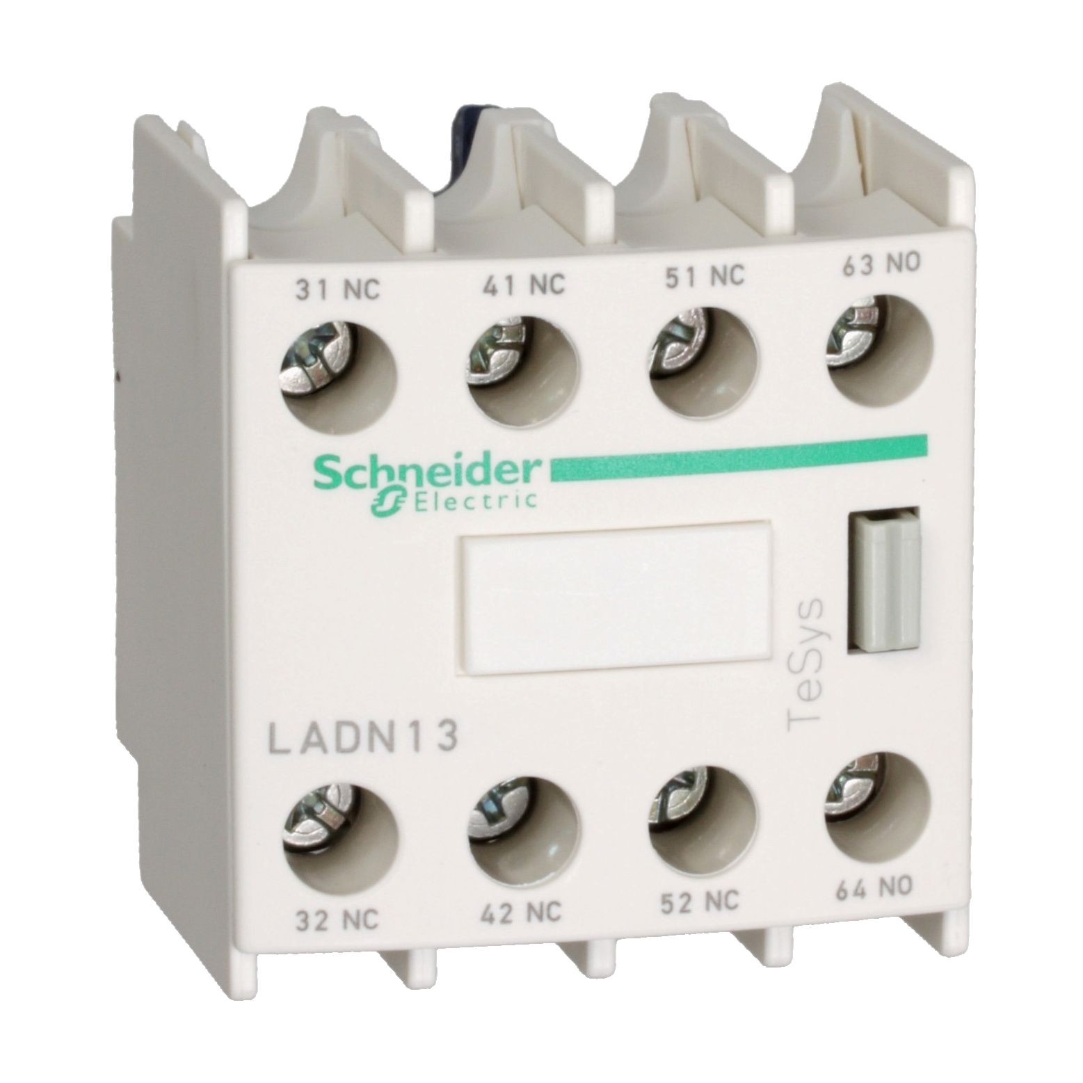 Schneider Electric Auxiliary Contact Block, 4 Contact, 1NC + 3NO, Front Mount, Tesys LADN