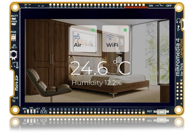 MikroElektronika MIKROE-4174 TFT LCD Colour Display / Touch Screen, 4.3in, 480 x 272pixels