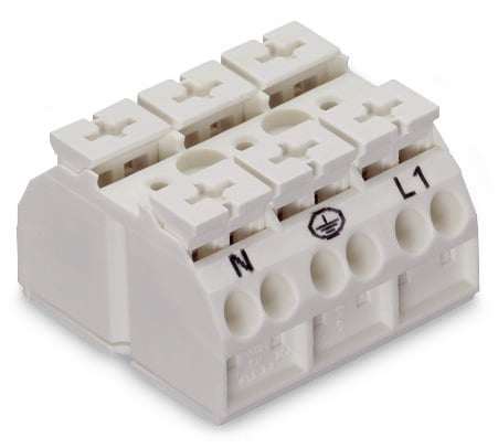 WAGO 862 Series Terminal Strip, 3-Way, 32A, 20 → 12 AWG Wire, Push-In Cage Clamp Termination