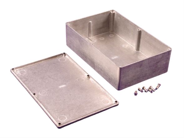 Hammond 1590K4 Series Clear Aluminium Aluminium Case, IP54, Natural Lid, 7.4 x 2.21 x 4.72in