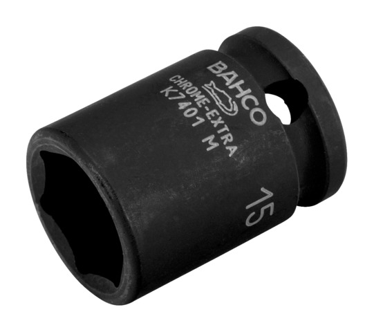 Bahco 15mm, 3/8 in Drive Impact Socket, 28 mm length