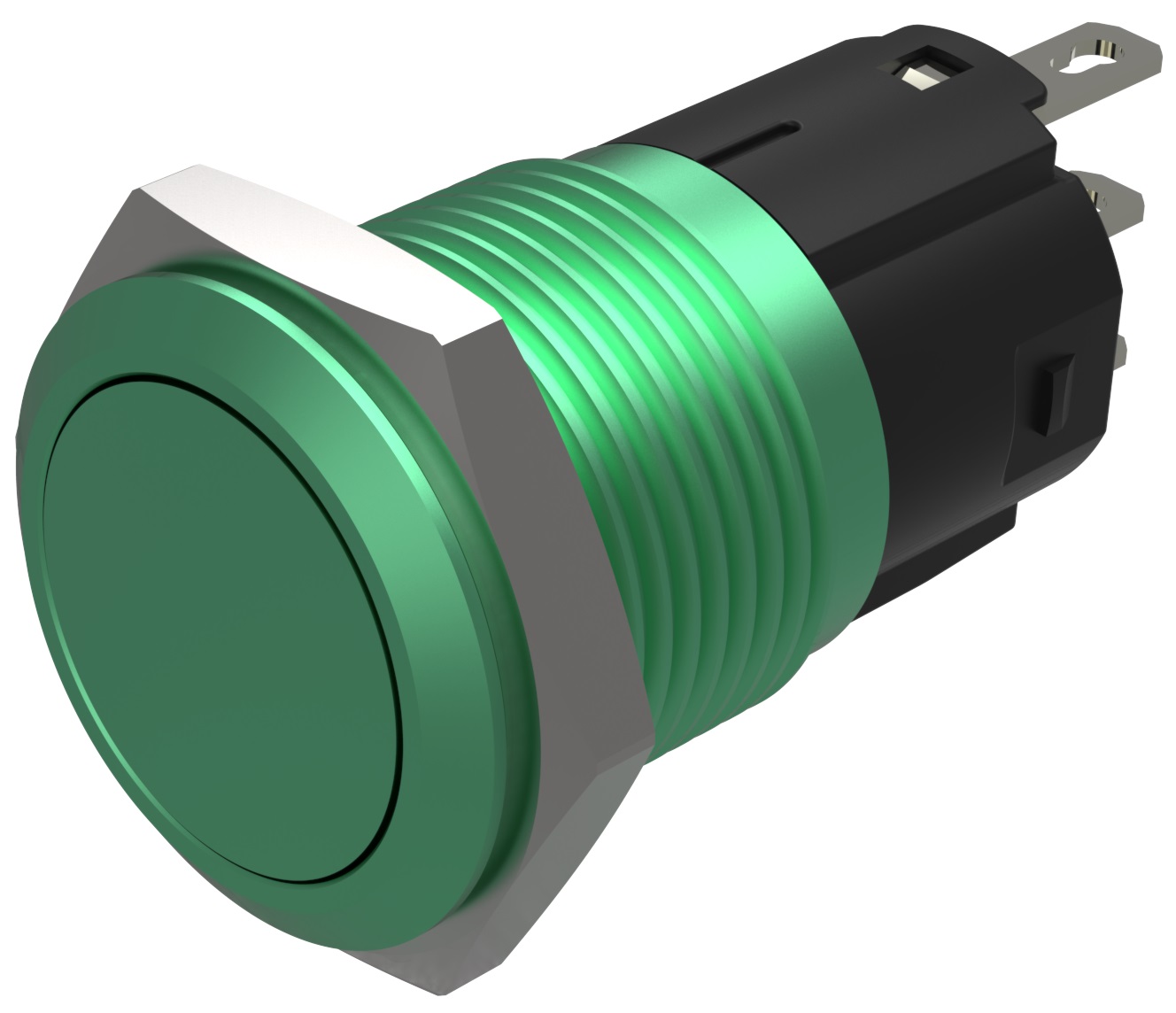 EAO Series 82 Series Push Button Switch, Momentary, Flush Mount, 16mm Cutout, SPST, SPST, IP65, IP67