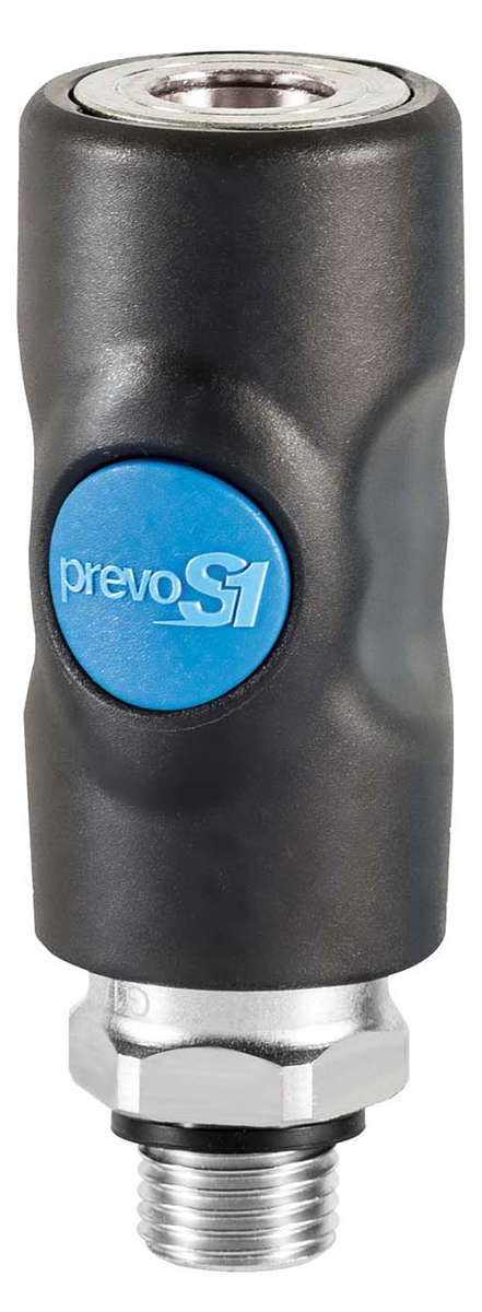 PREVOST Composite Body Male Safety Quick Connect Coupling, G 1/4 Male Threaded