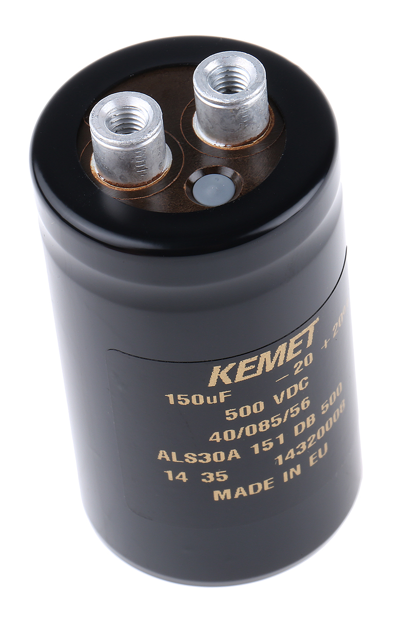 KEMET 150μF Aluminium Electrolytic Capacitor 500V dc, Screw Terminal - ALS30A151DB500