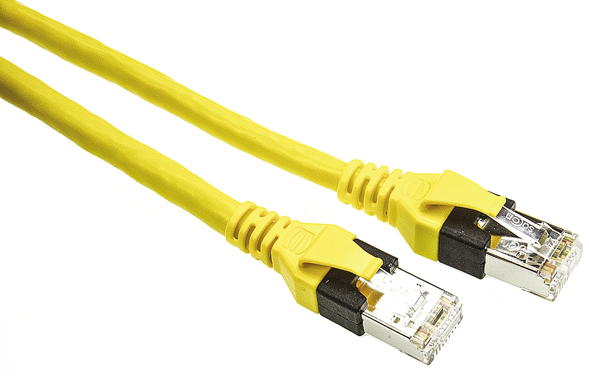 HARTING, 0.5m Cat6, Yellow RJ45 to Male RJ45 Male, SF/UTP Shielded, Terminated PUR Sheath
