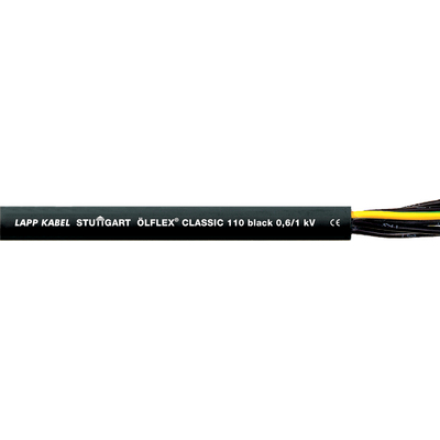 Lapp Flexible Multicore 1 mm² 4 Core Power Cable, Black Polyvinyl Chloride PVC, 100m