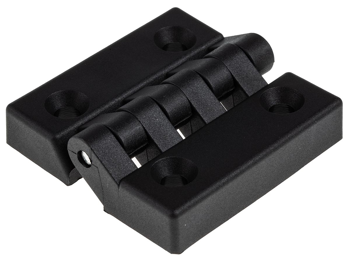 RS PRO Matt Nylon Butt Hinge, Screw Fixing, 64mm x 64mm x 13mm