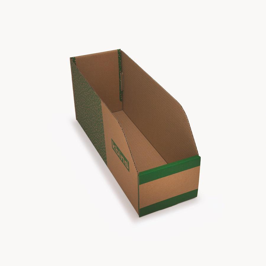 Kbins Cardboard Recycle Bin, 450mm x 150mm x 200mm, Green, White