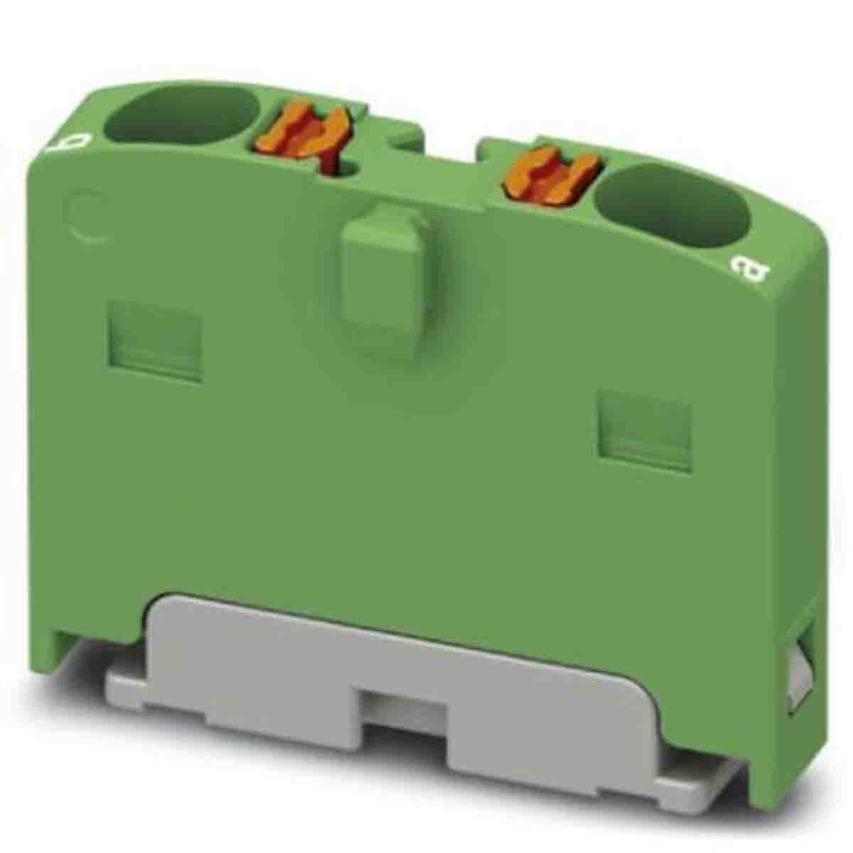 Phoenix Contact Distribution Block, 2 Way, 2.5mm², 17.5A, 450 V, Green