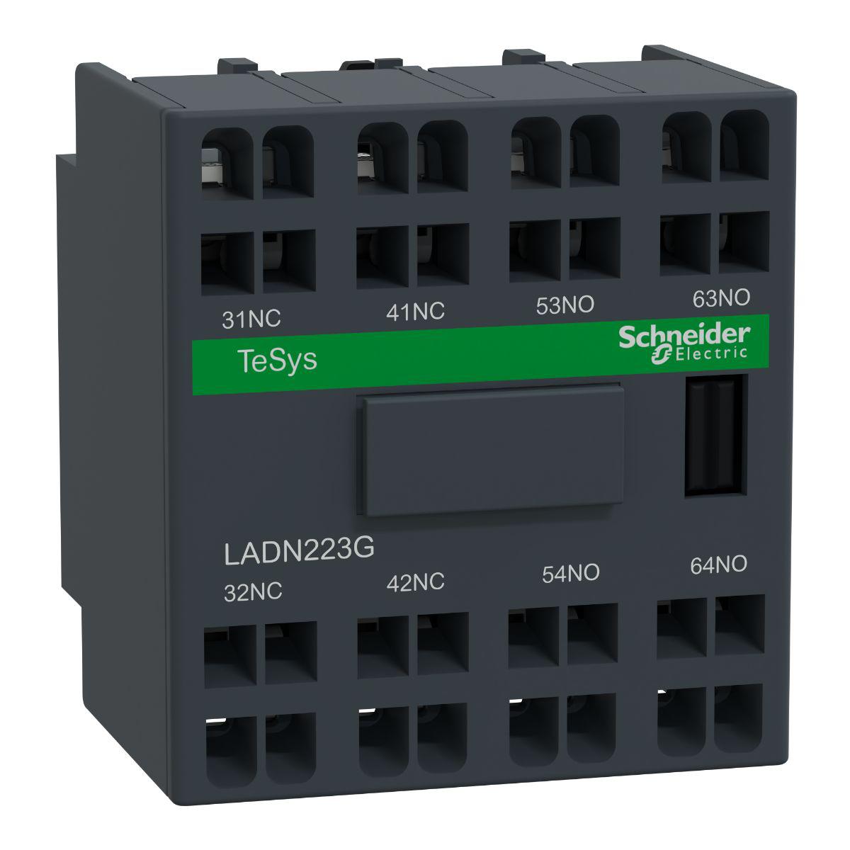 Schneider Electric Auxiliary Contact Block, 4 Contact, 2NO + 2NC, Front Mount, TeSys LADN
