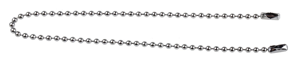 RS PRO Chrome Plated Brass Chain, 300mm Length