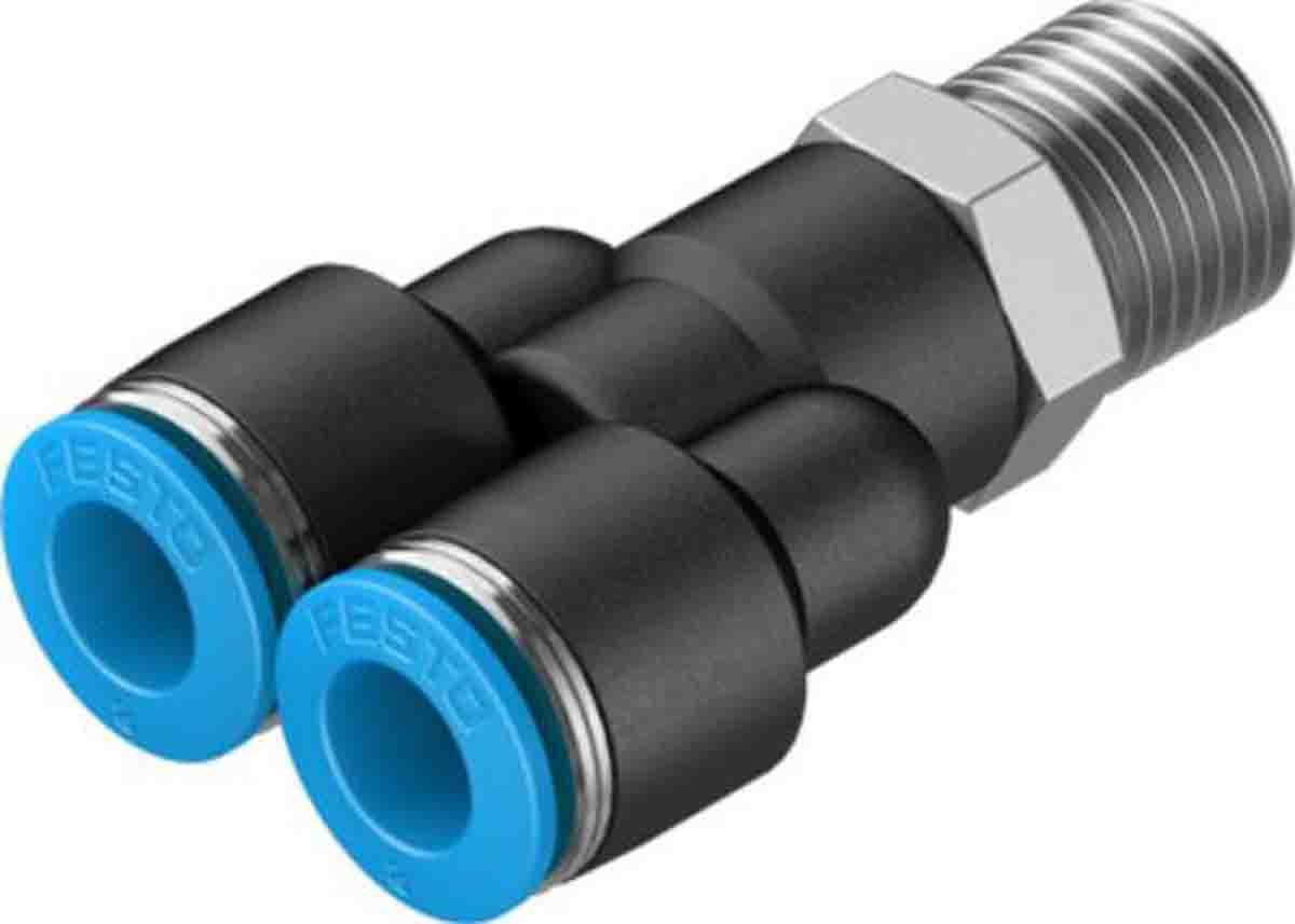 Festo Y Threaded Adaptor, Push In 8 mm to Push In 8 mm, Threaded-to-Tube Connection Style, 153142