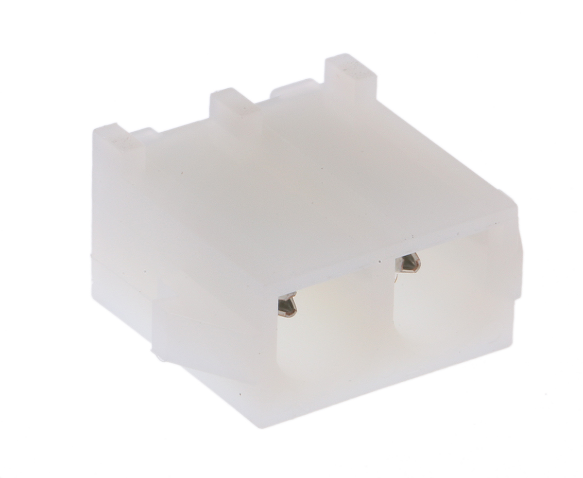 TE Connectivity Universal MATE-N-LOK Series Straight Through Hole PCB Header, 2 Contact(s), 6.35 mm Pitch, 1 Row,