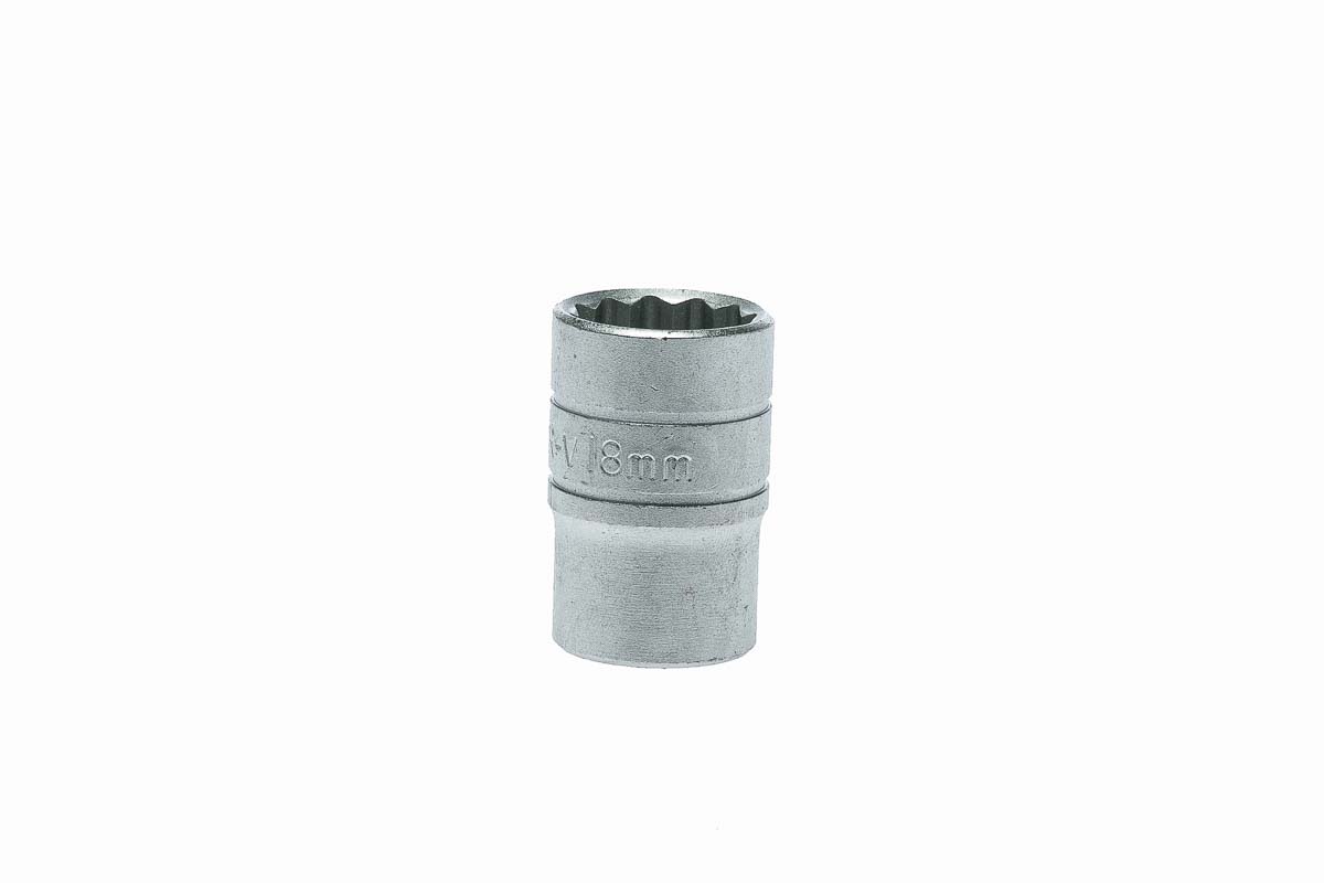 Teng Tools 1/2 in Drive 18mm Standard Socket, 12 point, 38 mm Overall Length