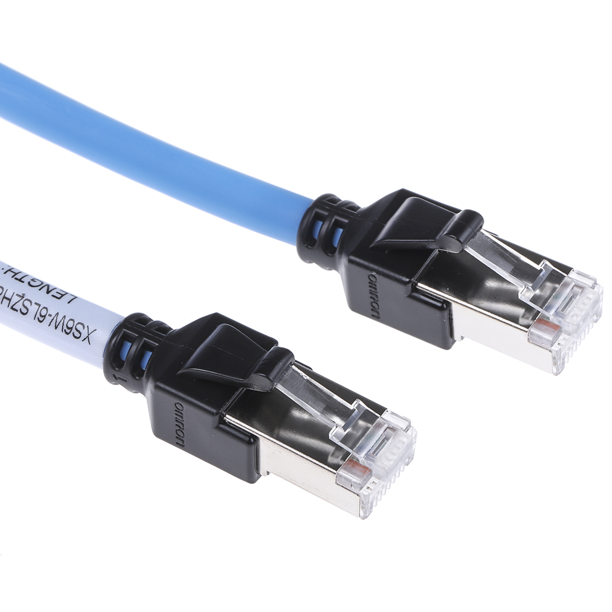 OmronXS6W, 15m Cat6a, Blue RJ45 to Male RJ45 Male, S/FTP Shielded, Terminated LSZH Sheath