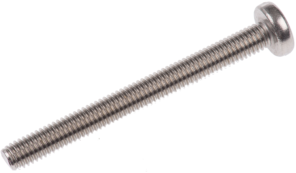 RS PRO Slot M5 Pan A2 304 Stainless Steel Machine Screws DIN 85 x 50.0mm