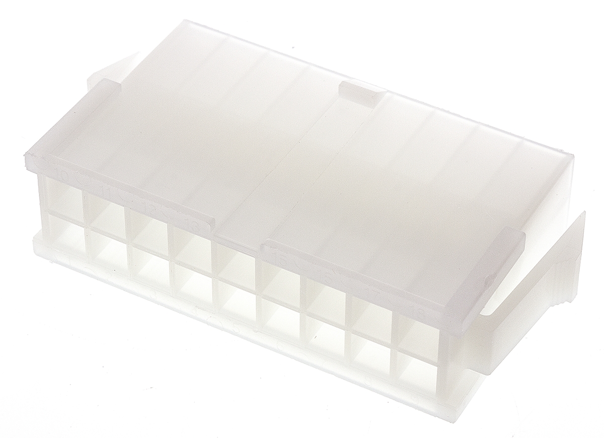 Molex, Mini-Fit Jr Male Connector Housing, 4.2mm Pitch, 18 Way, 2 Row