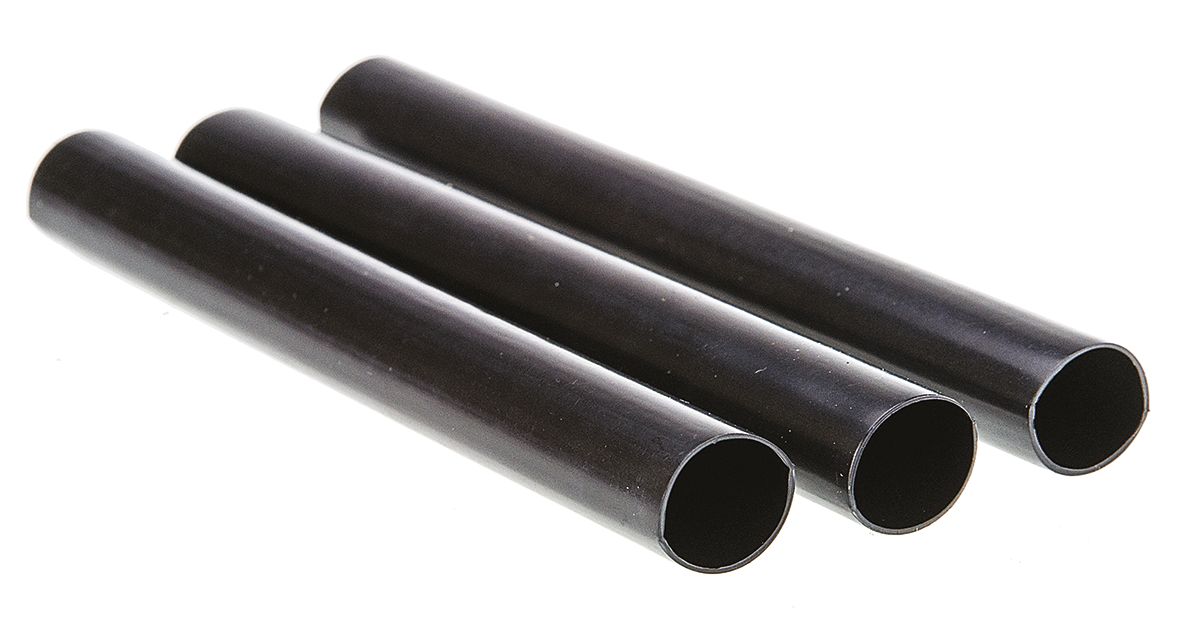Alpha Wire Adhesive Lined Halogen Free Heat Shrink Tubing, Black 15.2mm Sleeve Dia. x 152mm Length 5.6:1 Ratio, FIT