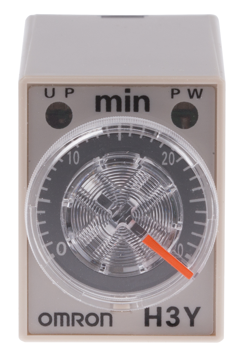 Omron H3Y-4 Series DIN Rail, Surface Mount Timer Relay, 100 → 120V ac, 4-Contact, 1 → 30min, 1-Function,