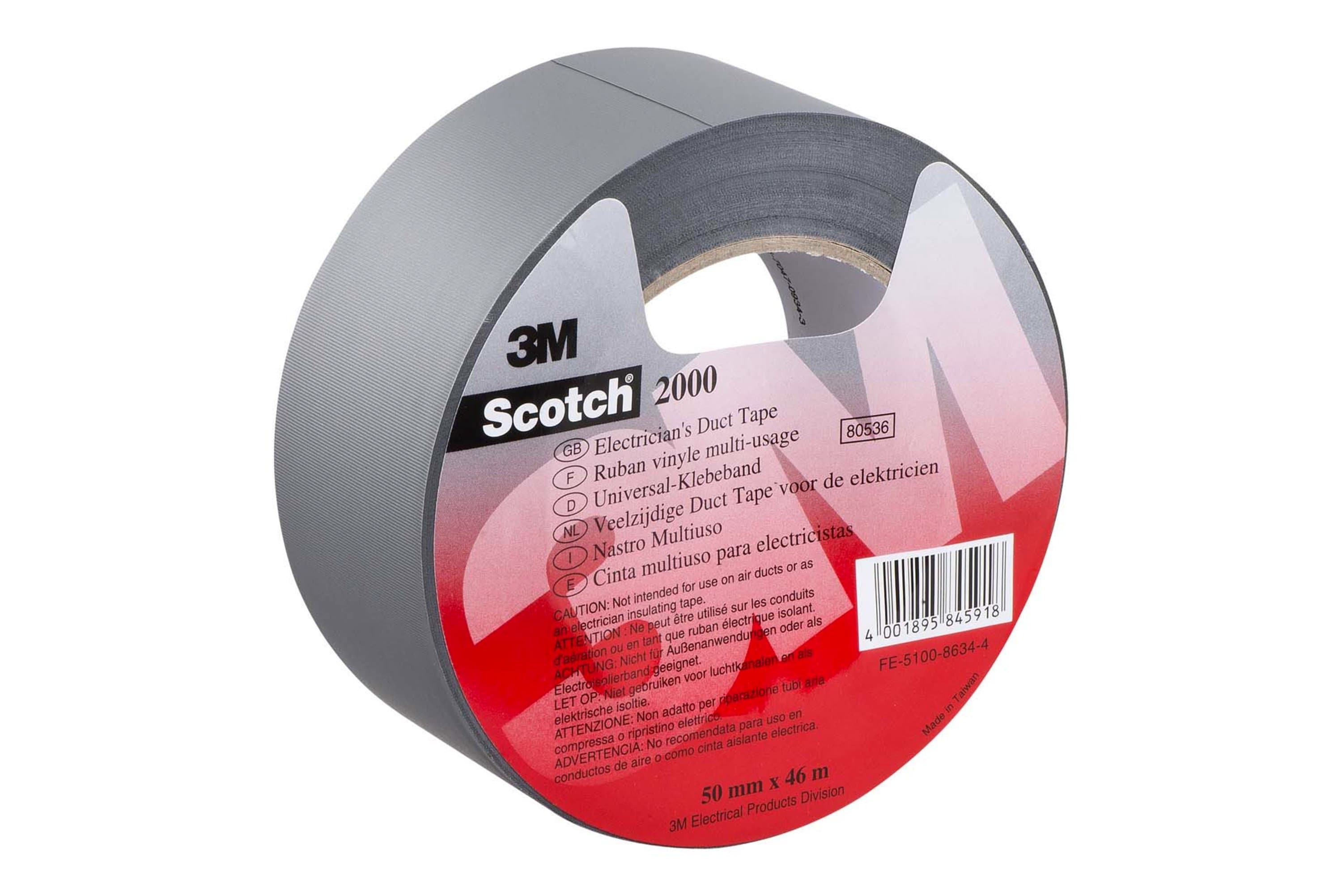3M Scotch 2000 Duct Tape, 46m x 50mm, Grey