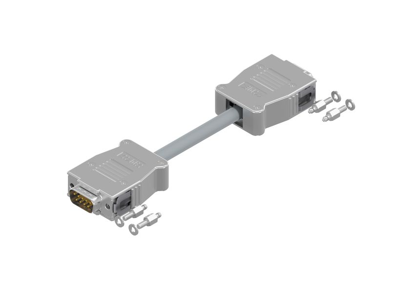 Amphenol Industrial 16-5123 9 Way Cable Mount D-sub Connector Male to Female, with Snap locks