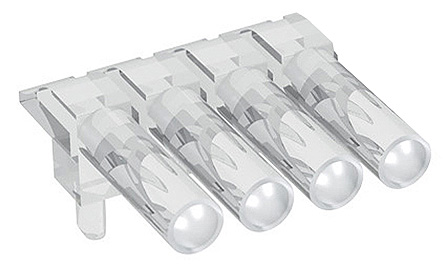 1271.2004 MENTOR, PCB Mounted 4-Way Right Angle LED Light Pipe, Clear Round Lens