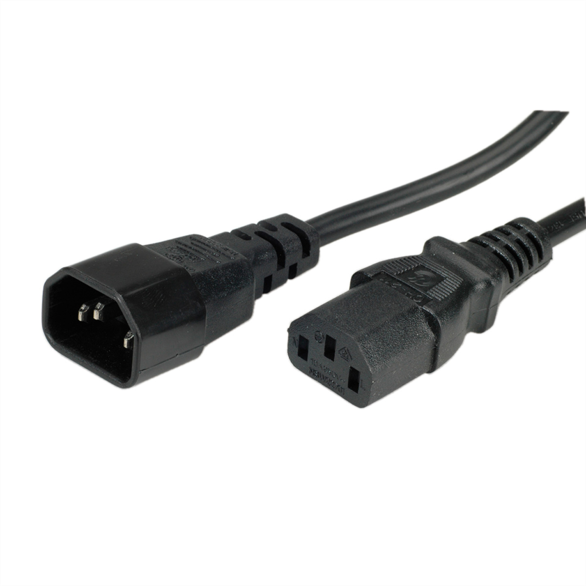Roline Straight IEC C14 Plug to Straight IEC C13 Socket Power Cable, 3m