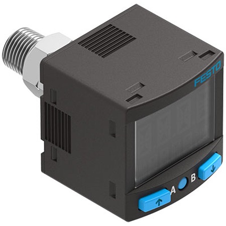 Festo SPAN Series Pressure Sensor, -1bar Min, 10bar Max, 2NPN Output, Relative Reading