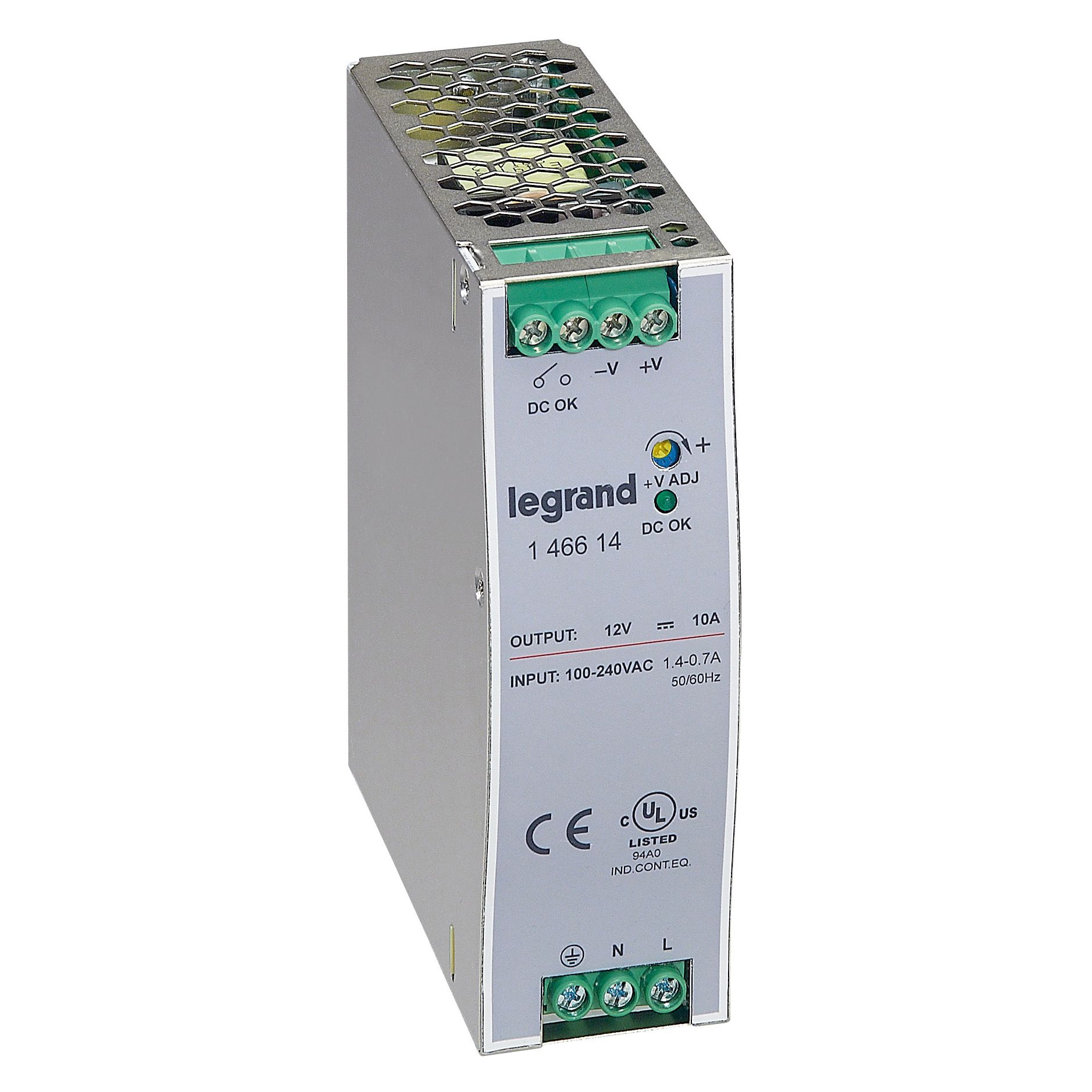 Legrand Switching Power Supply, 146614, 12V dc, 10A, 120W, 100 → 240V ac Input Voltage