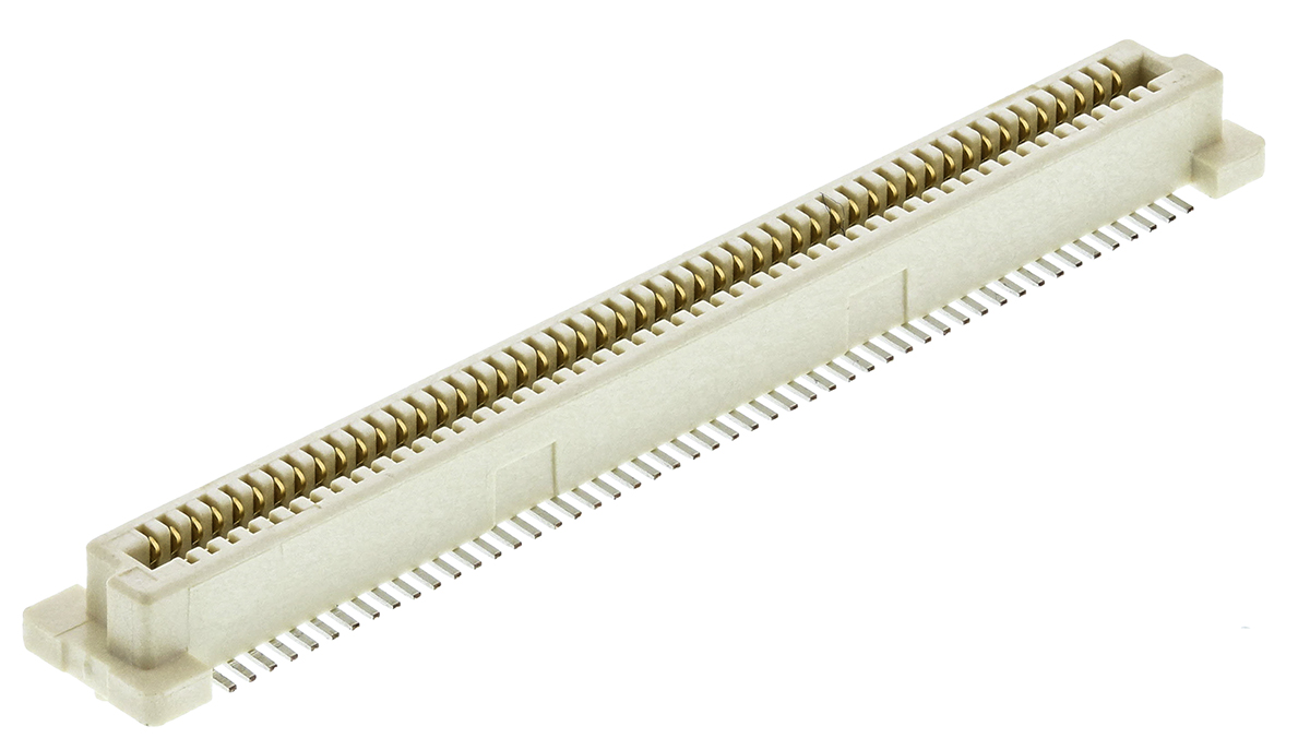Amphenol Communications Solutions Bergstak Series Straight Surface Mount PCB Socket, 100-Contact, 2-Row, 0.8mm Pitch,