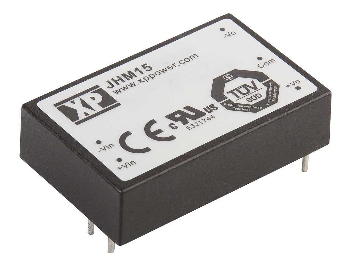 XP Power JHM15 DC-DC Converter, ±12V dc/ ±625mA Output, 18 → 36 V dc Input, 15W, Through Hole, +80°C Max Temp