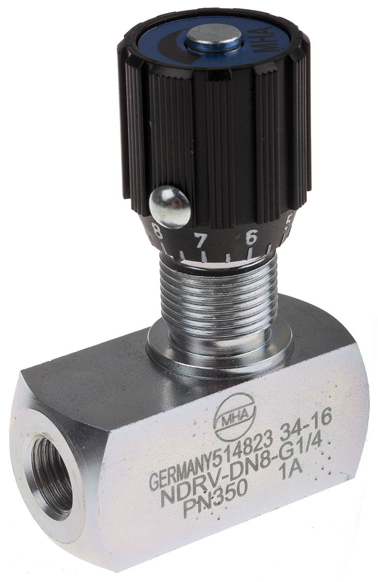 RS PRO Inline Mounting Hydraulic Flow Control Valve, G 1/4, 350bar, 50L/min