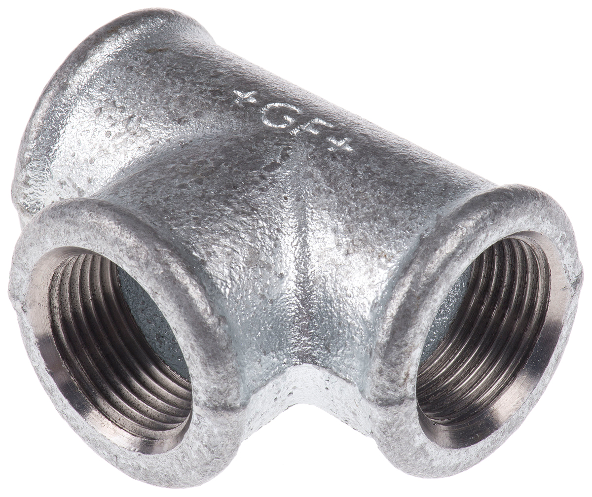 Georg Fischer Galvanised Malleable Iron Fitting Tee, Female BSPP 3/4in to Female BSPP 3/4in to Female BSPP 3/4in